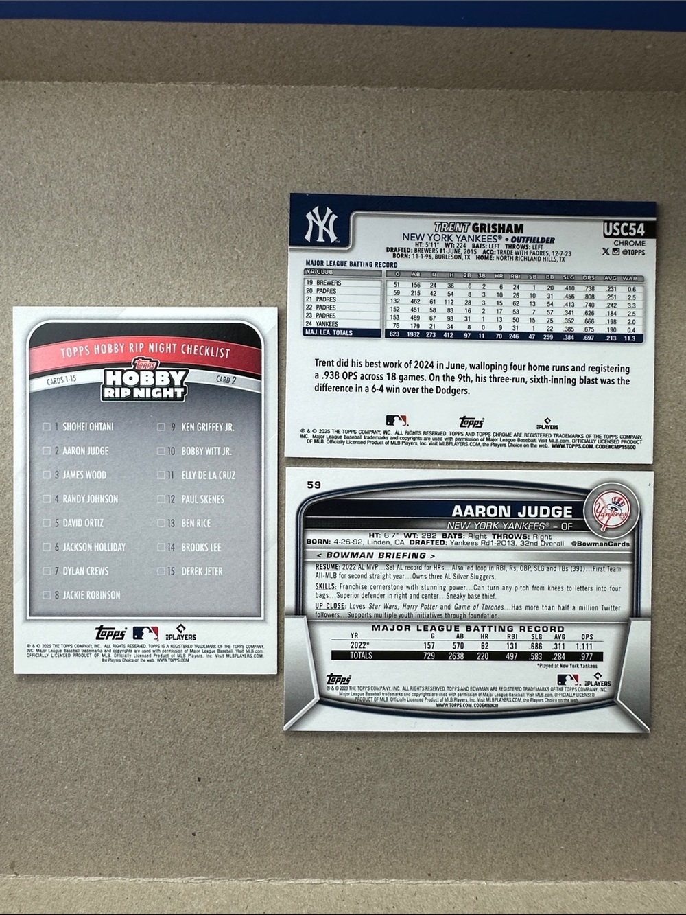 George Lombard Jr Rookie +3 Jasson Dominguez Rookies + Aaron Judge Yankees - Picture 9 of 15
